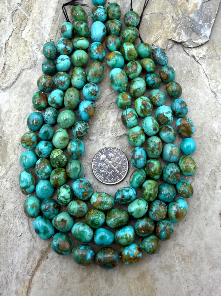 RARE AAA+ Sonoran Gold Turquoise (Mex) 8-10mm Rounded