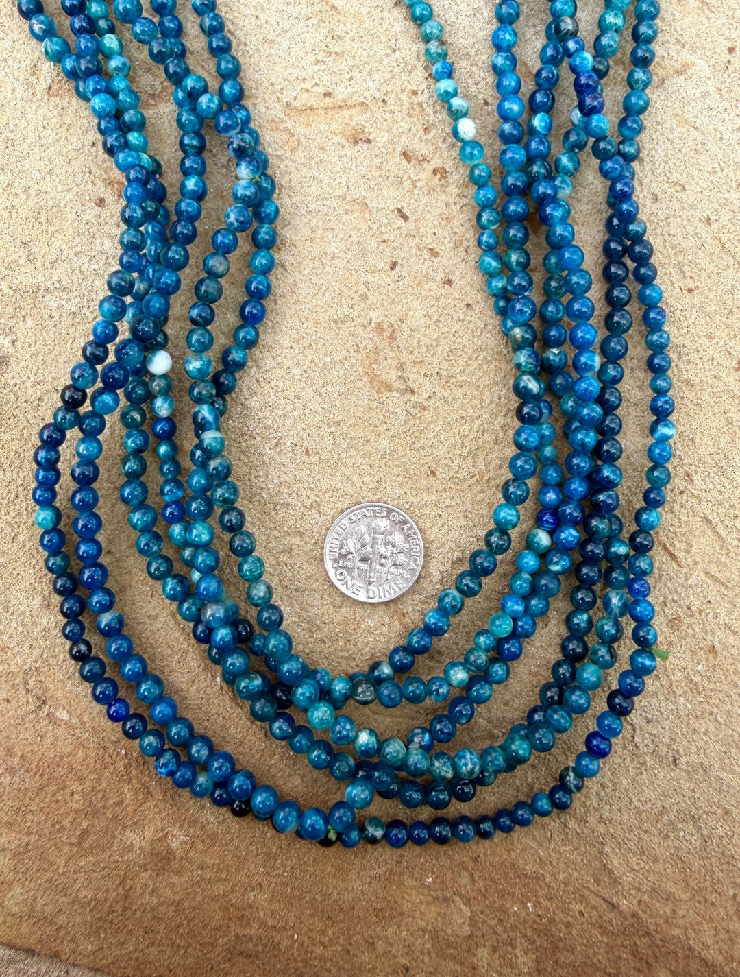 RARE Afghanite (Afghanastan) 4-5mm Round Beads 21 Inch
