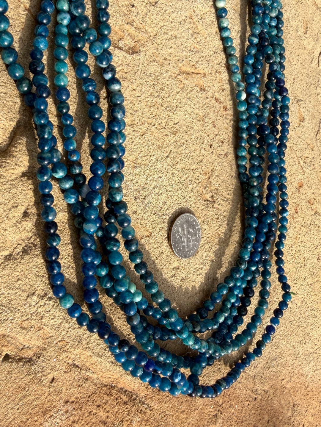 RARE Afghanite (Afghanastan) 4-5mm Round Beads 21 Inch