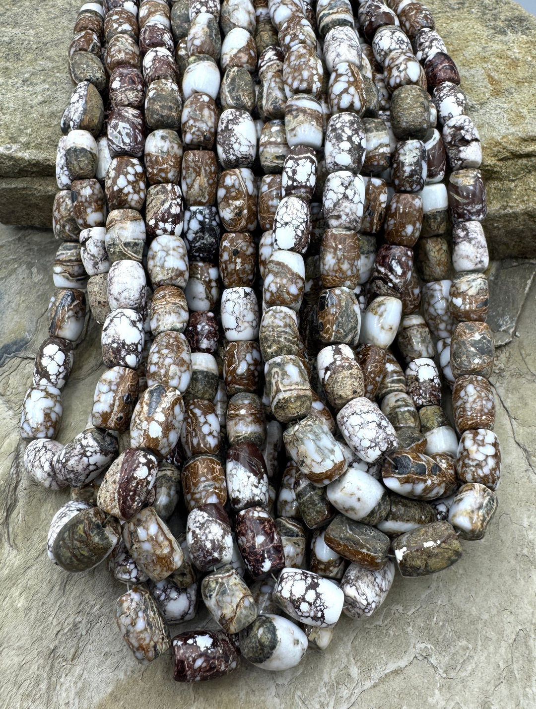 RARE Arizona Wild Horse 9x12mm Barrel Beads Strand 16 inch