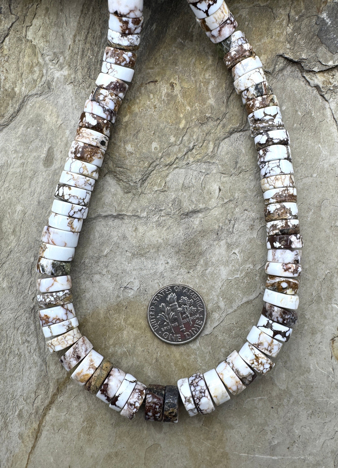 RARE Arizona Wild Horse BIG 10-11mm Heishi Beads Strand 16