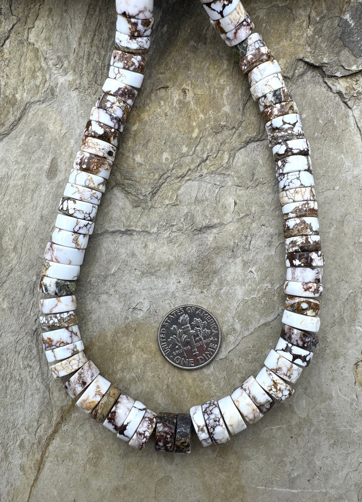 RARE Arizona Wild Horse BIG 10-11mm Heishi Beads Strand 16