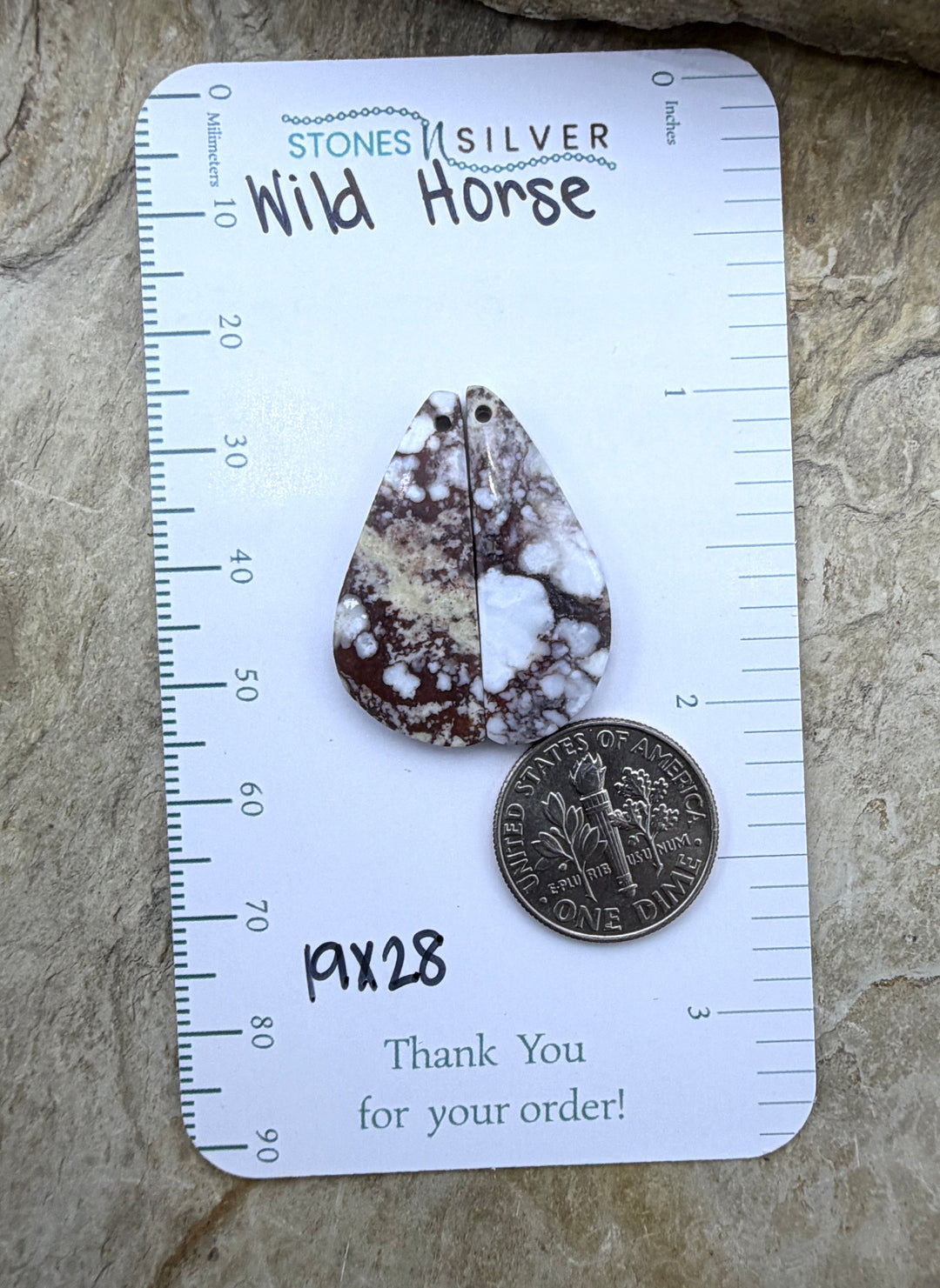 RARE Arizona Wild Horse BIG Matching Earring Slab Bead Pair