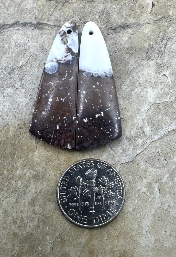 RARE Arizona Wild Horse Earring Slab Bead Pair 12x34mm