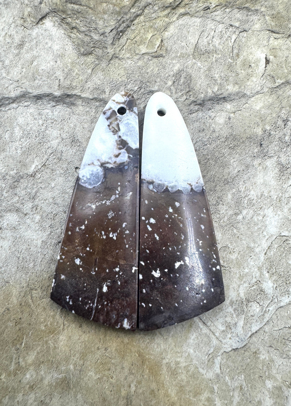 RARE Arizona Wild Horse Earring Slab Bead Pair 12x34mm