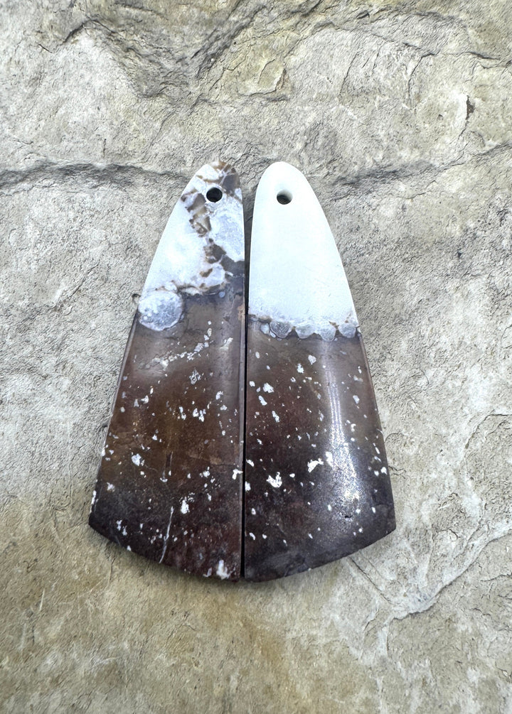 RARE Arizona Wild Horse Earring Slab Bead Pair 12x34mm