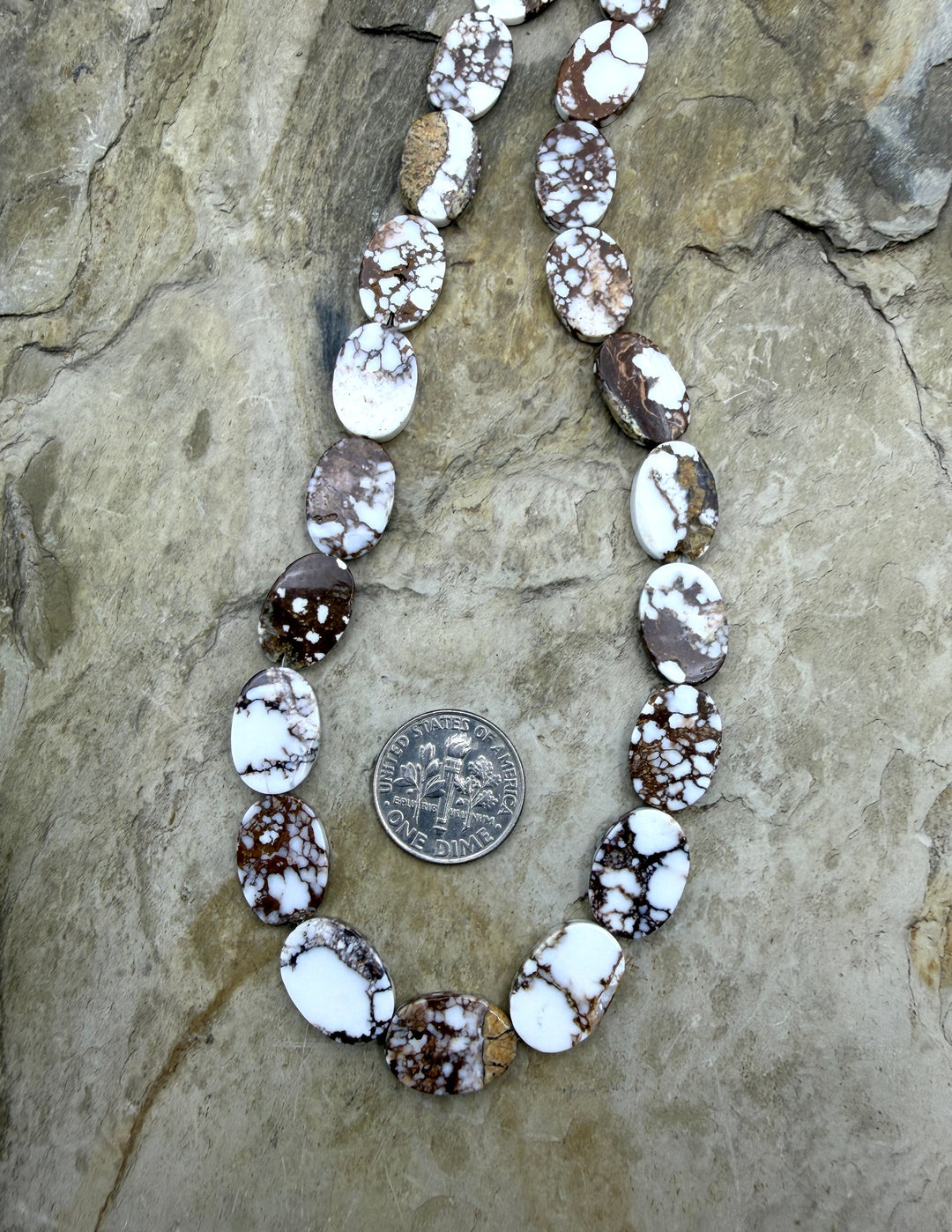 RARE Arizona Wild Horse Flat Oval Beads 10x15mm 10 inch
