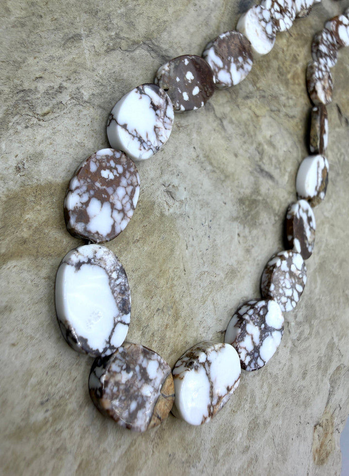 RARE Arizona Wild Horse Flat Oval Beads 10x15mm 10 inch