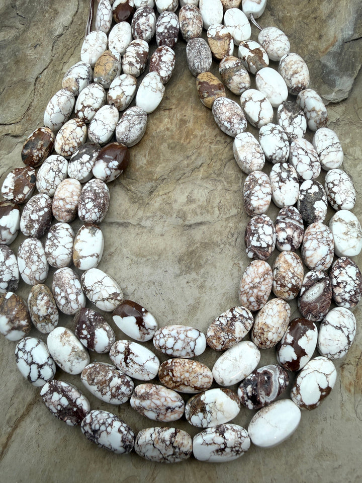 RARE Arizona Wild Horse Flat Oval Beads 8x14mm ONE 16 Inch