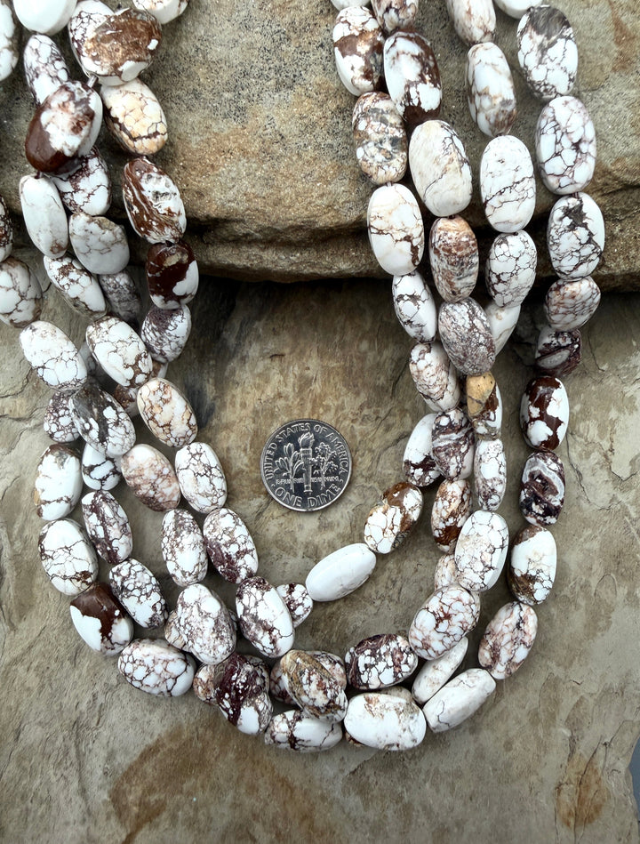 RARE Arizona Wild Horse Flat Oval Beads 8x14mm ONE 16 Inch