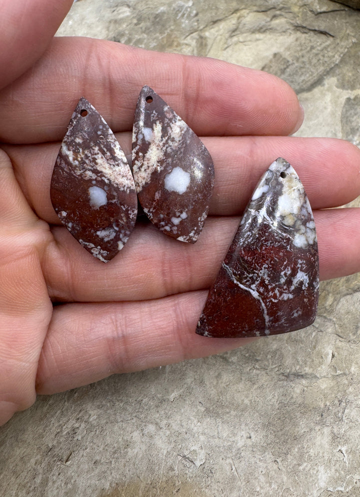 RARE Arizona Wild Horse Focal Pendant and Earring Slab Bead