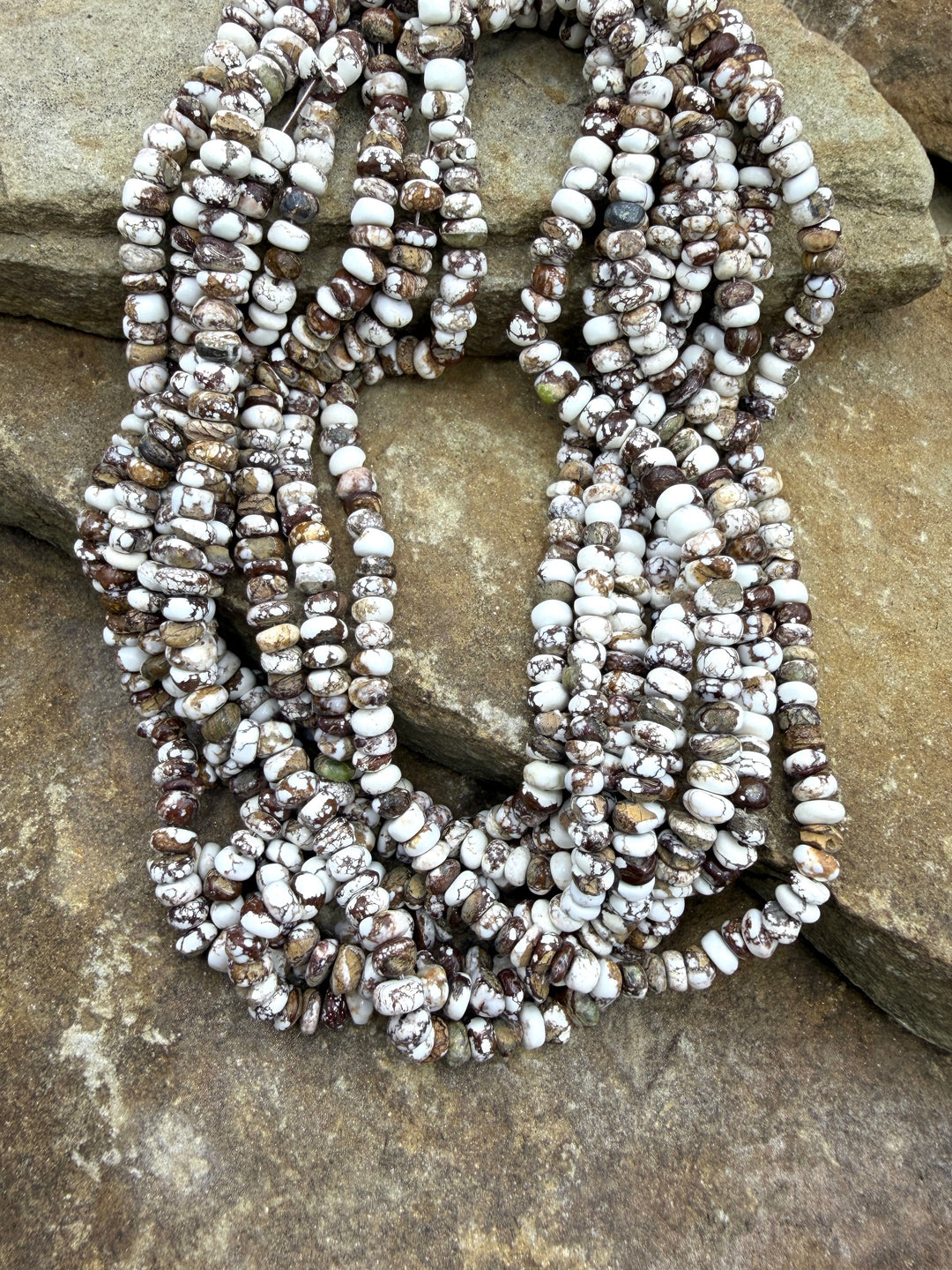 RARE Arizona Wild Horse Handcut 6mm Stacked Nugget Beads, 16 Inch Strand