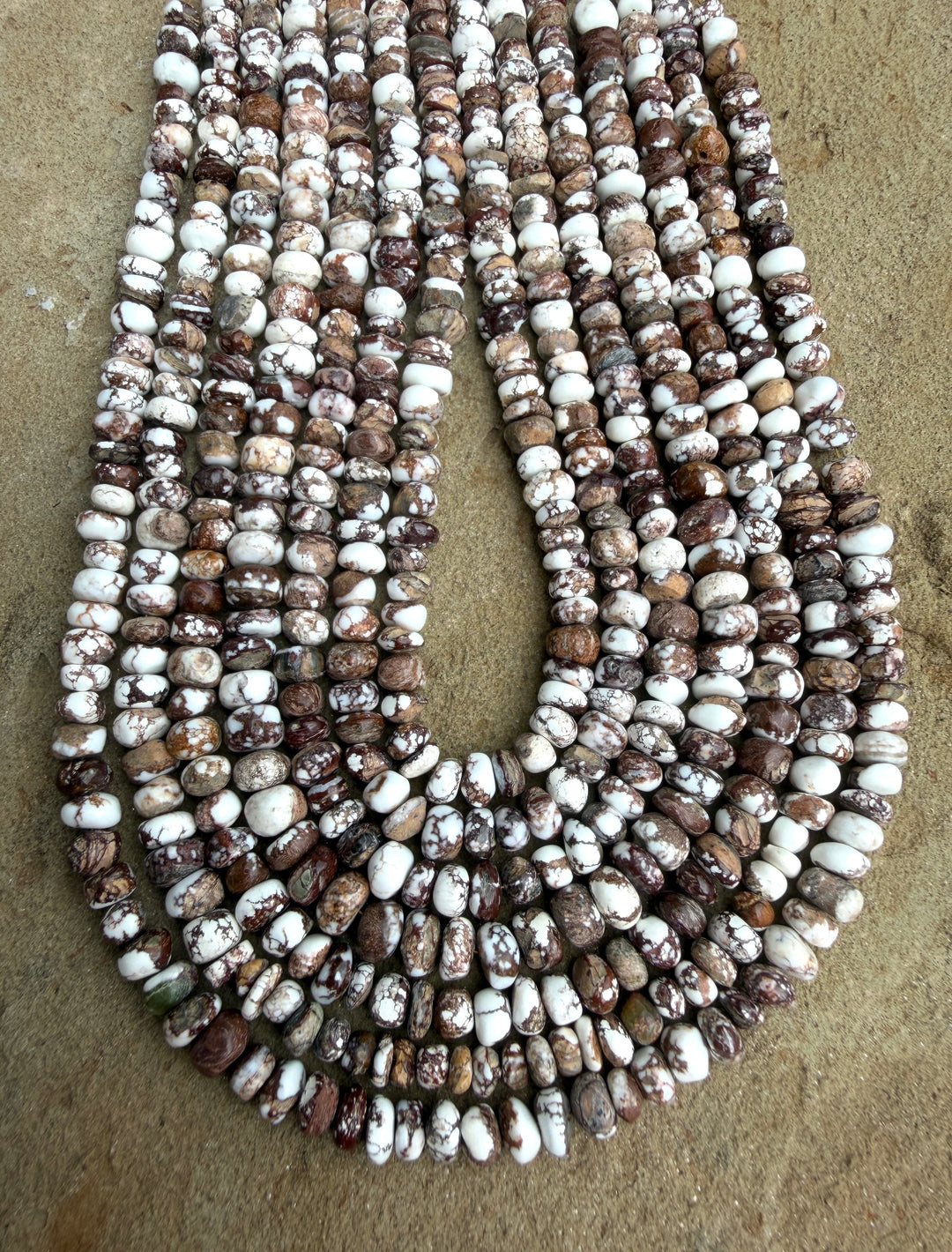 RARE Arizona Wild Horse Handcut 7-8mm Stacked Nugget Beads