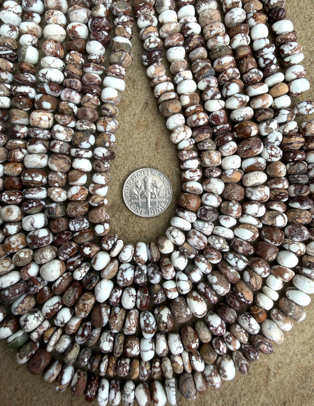 RARE Arizona Wild Horse Handcut 7-8mm Stacked Nugget Beads