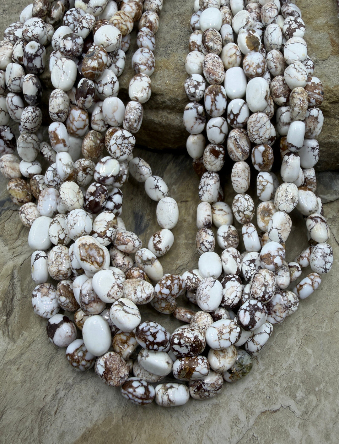 RARE Arizona Wild Horse Handcut 7x10mm Flat Oval Beads 16