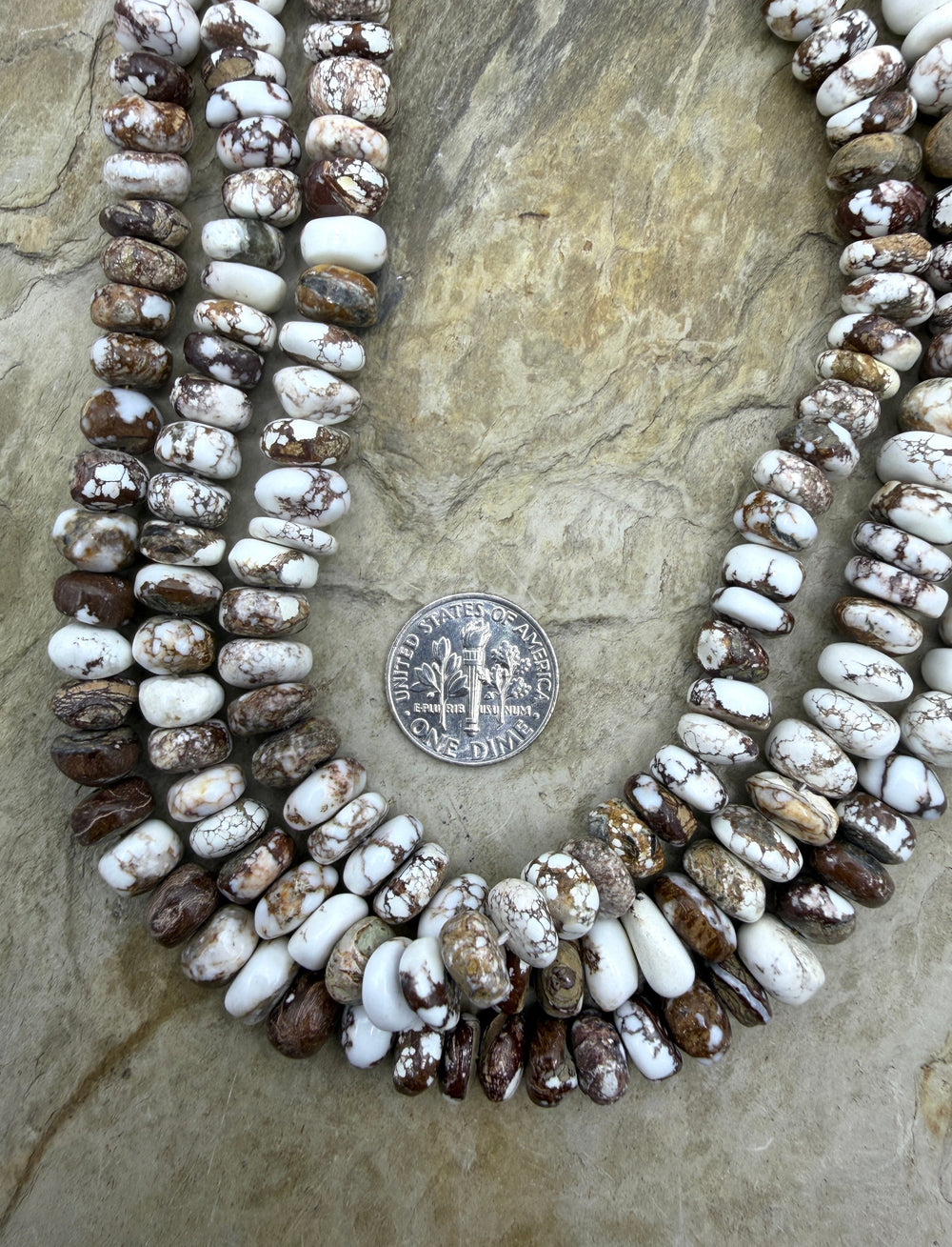 RARE Arizona Wild Horse Handcut 8-10mm Stacked Nugget Beads