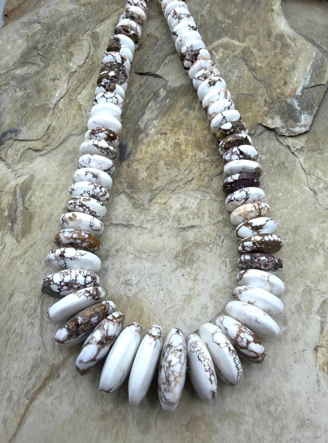 RARE Arizona Wild Horse Handcut BIG Graduated Saucer Beads