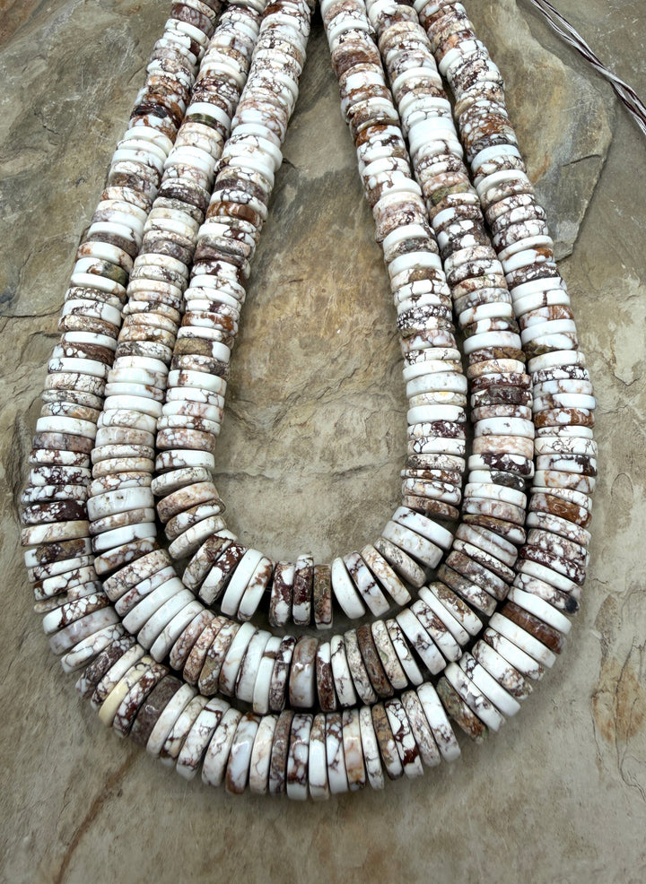RARE Arizona Wild Horse Handcut BIG Heishi Beads 11-12mm 16