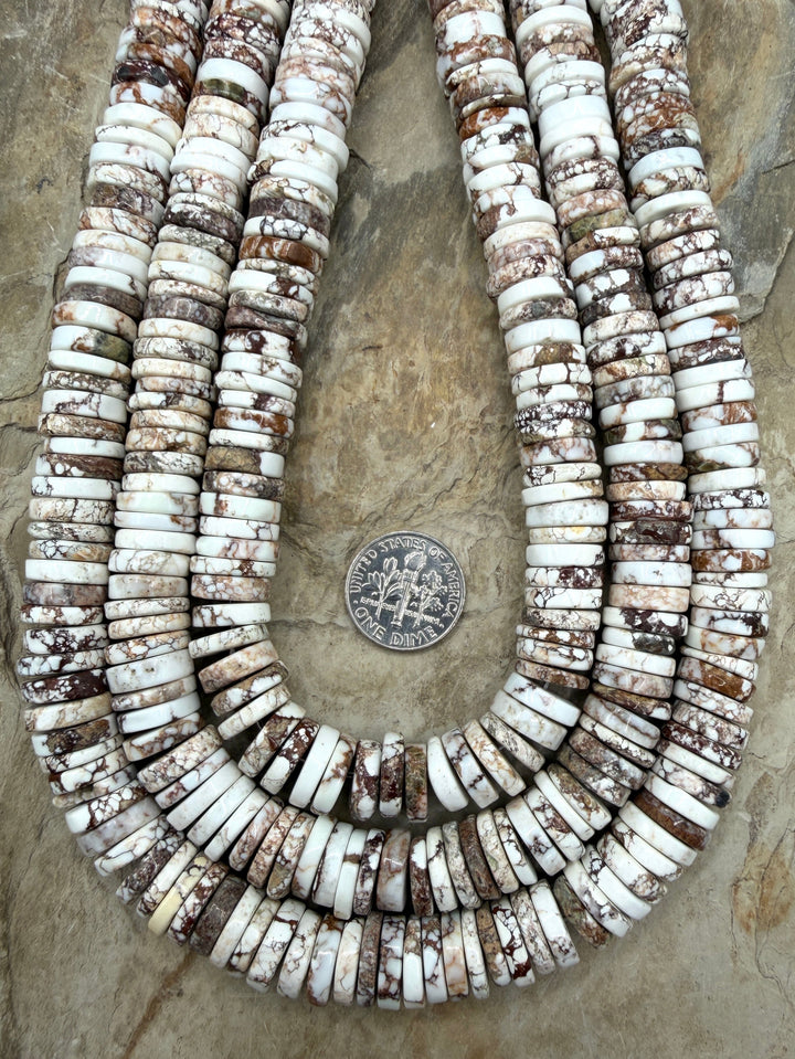 RARE Arizona Wild Horse Handcut BIG Heishi Beads 11-12mm 16