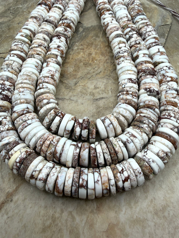 RARE Arizona Wild Horse Handcut BIG Heishi Beads 11-12mm 16
