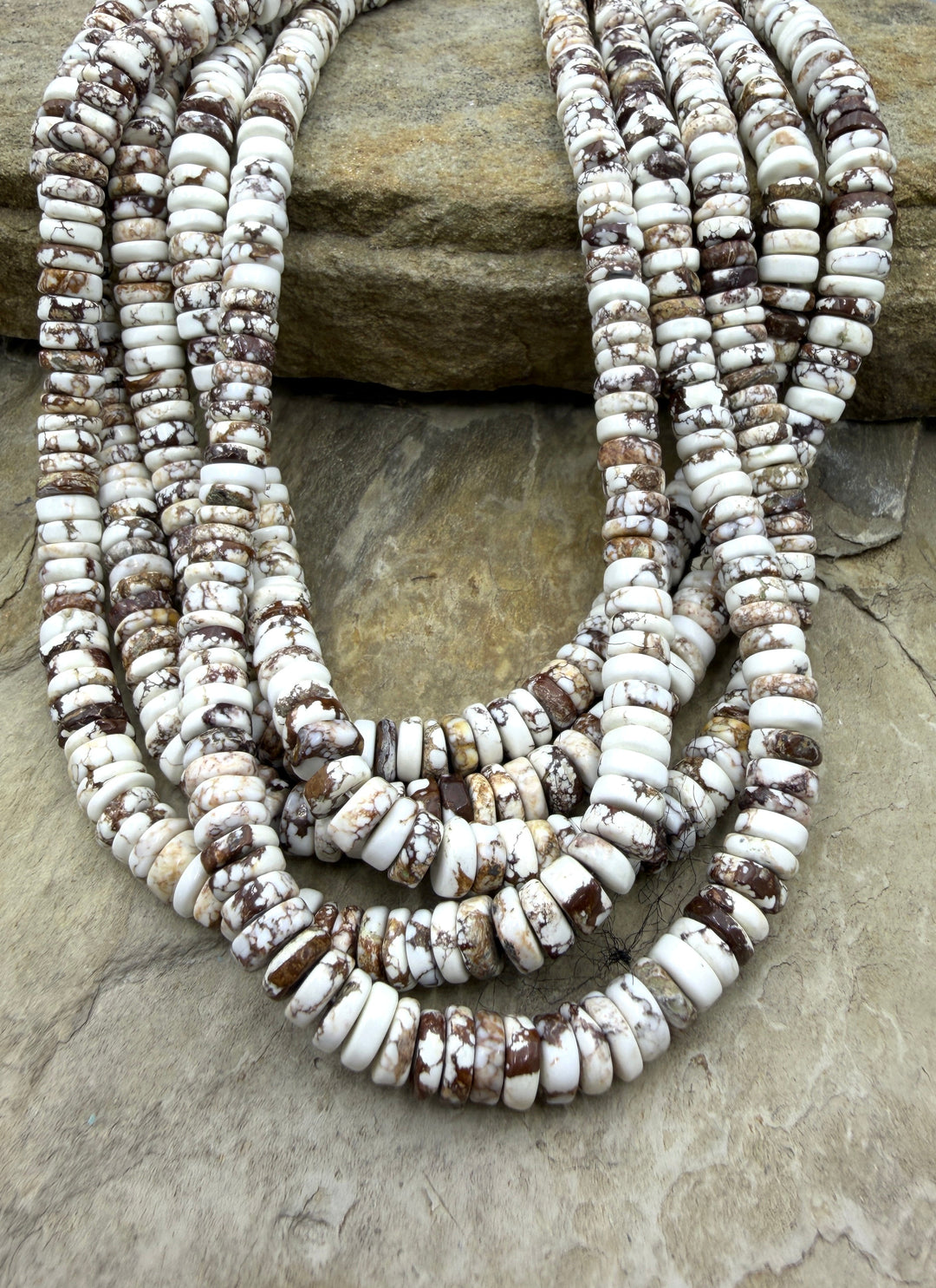 RARE Arizona Wild Horse Handcut Button Shaped Beads 7mm 16