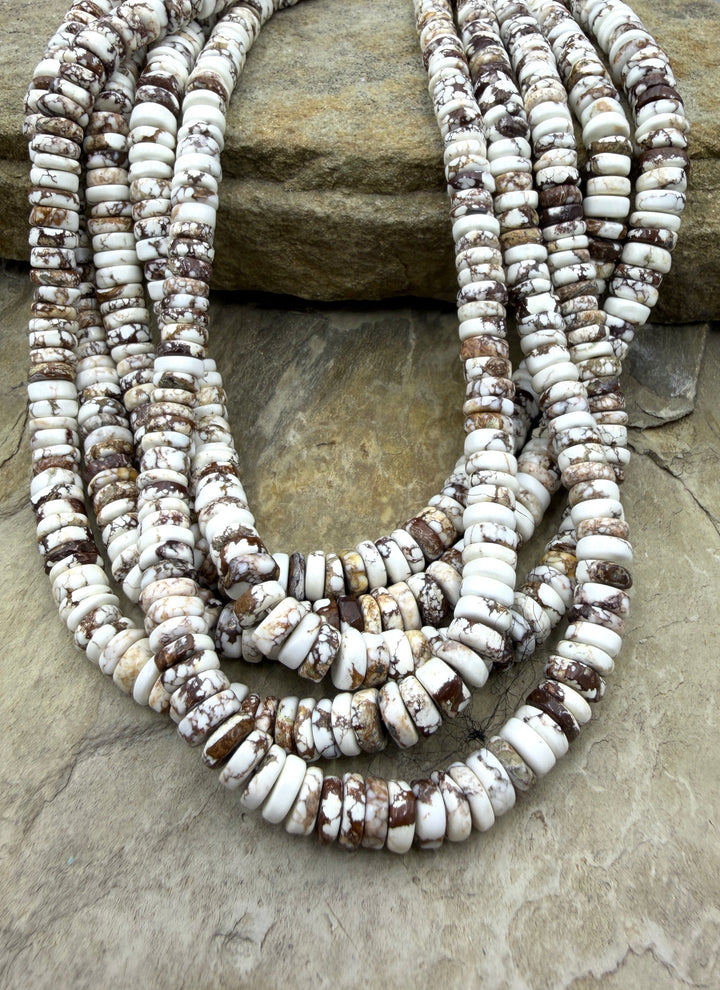 RARE Arizona Wild Horse Handcut Button Shaped Beads 7mm 16