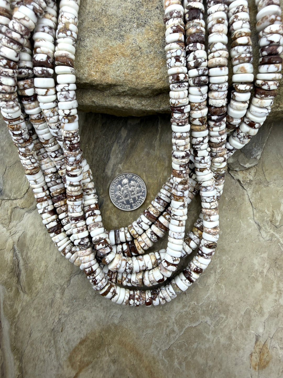 RARE Arizona Wild Horse Handcut Button Shaped Beads 7mm 16