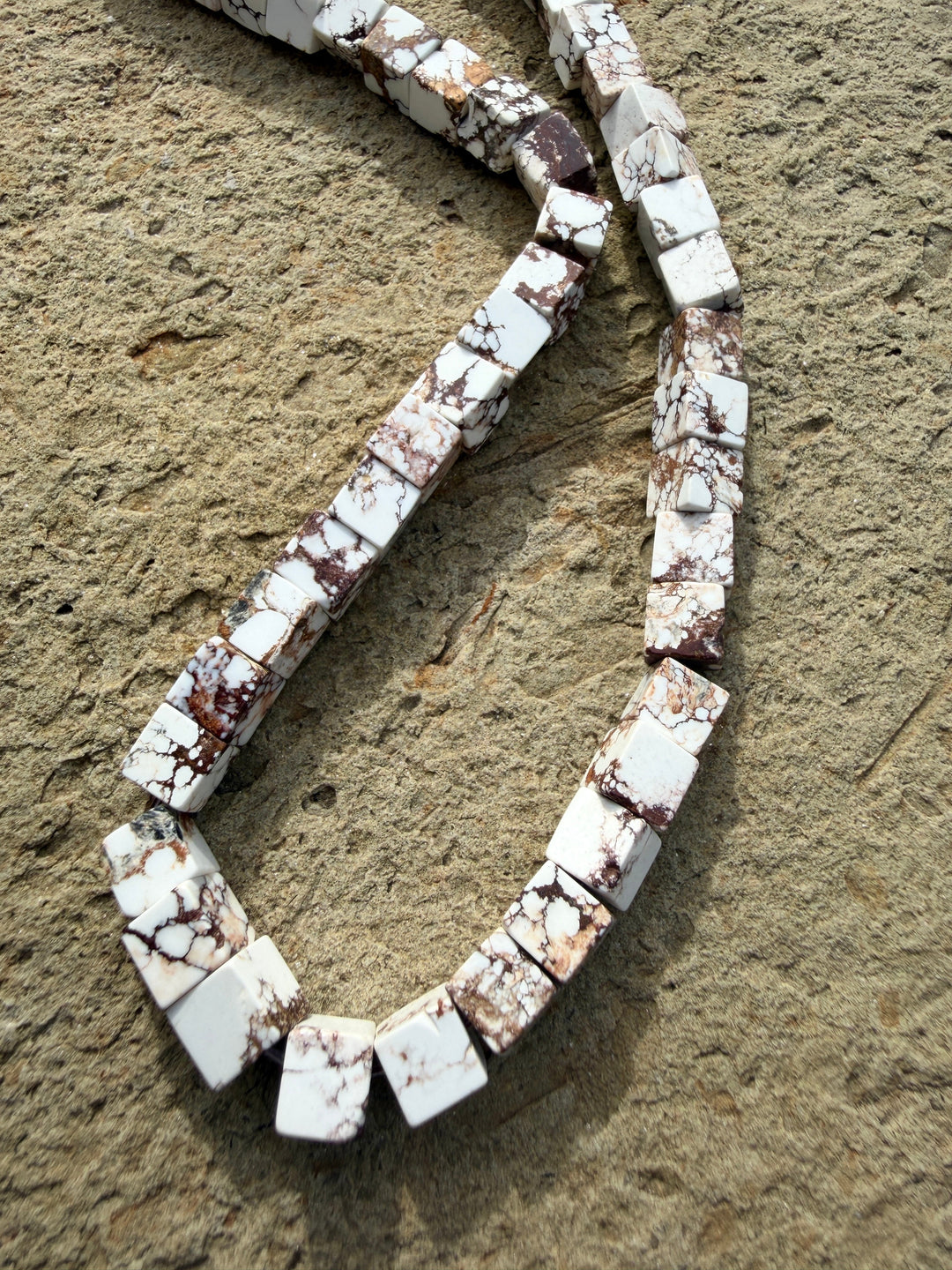 RARE Arizona Wild Horse Handcut Cube Shaped Beads 7mm 16