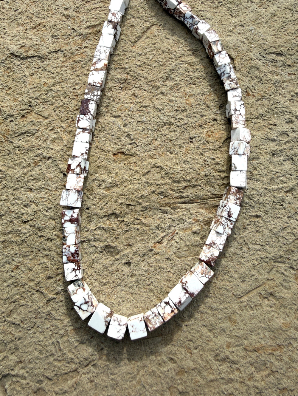 RARE Arizona Wild Horse Handcut Cube Shaped Beads 7mm 16