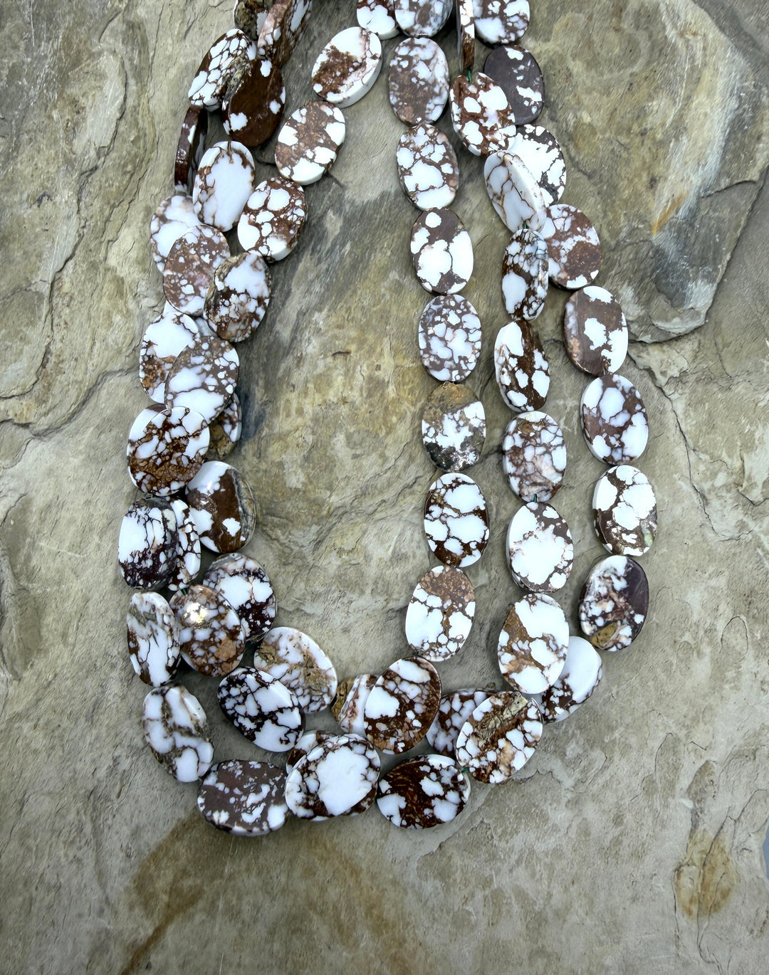 RARE Arizona Wild Horse Handcut Flat Oval Beads 10x15mm 12