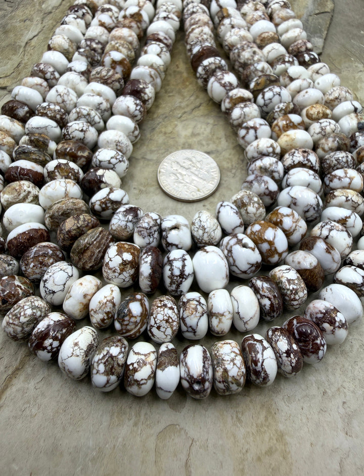 RARE Arizona Wild Horse Handcut Irregular Rondelle 10mm 16