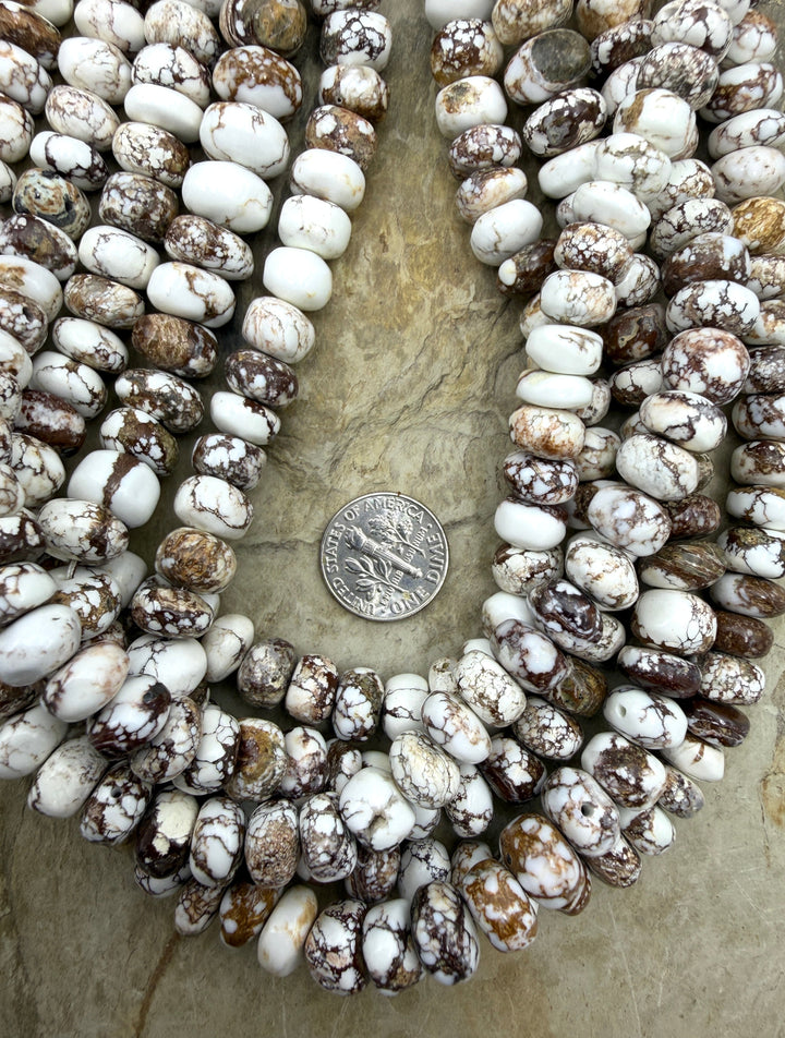 RARE Arizona Wild Horse Handcut Irregular Rondelle 10mm 16