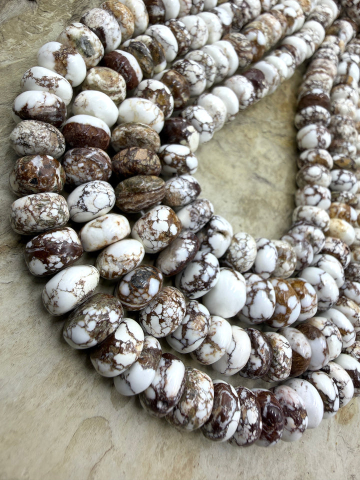 RARE Arizona Wild Horse Handcut Irregular Rondelle 10mm 16