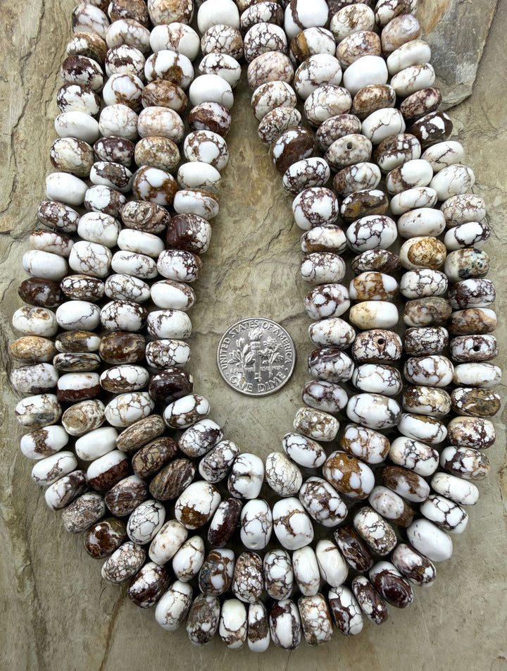 RARE Arizona Wild Horse Handcut Irregular Rondelle 10mm 16