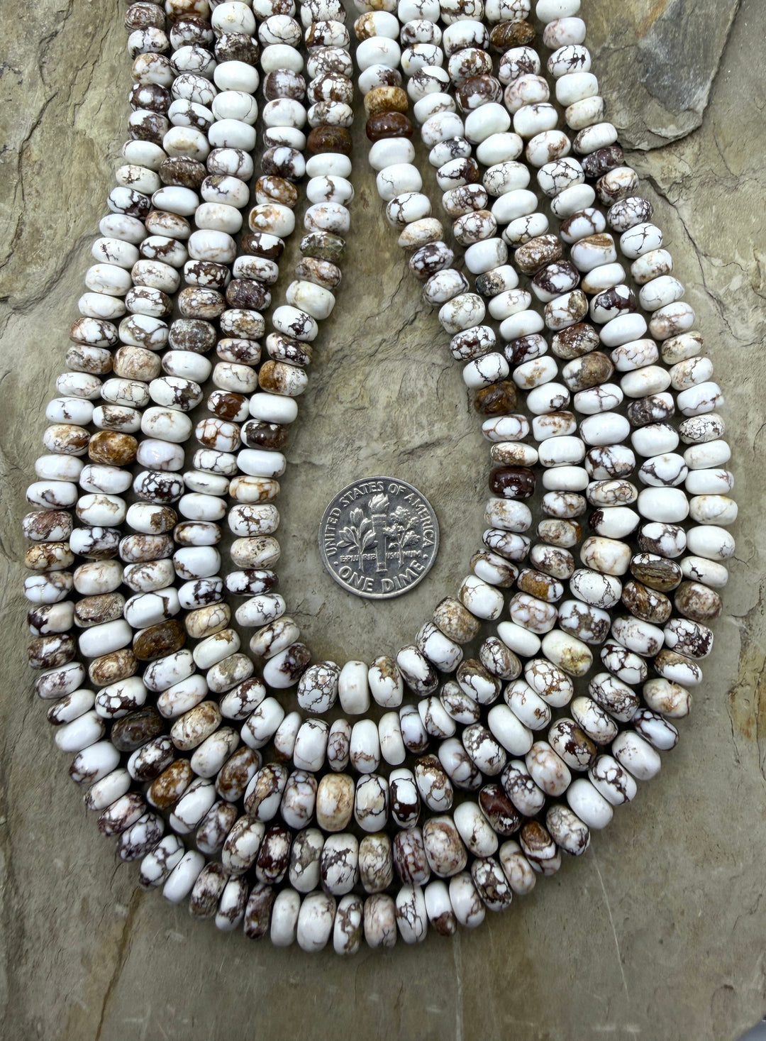 RARE Arizona Wild Horse Handcut Irregular Rondelle 6mm 16