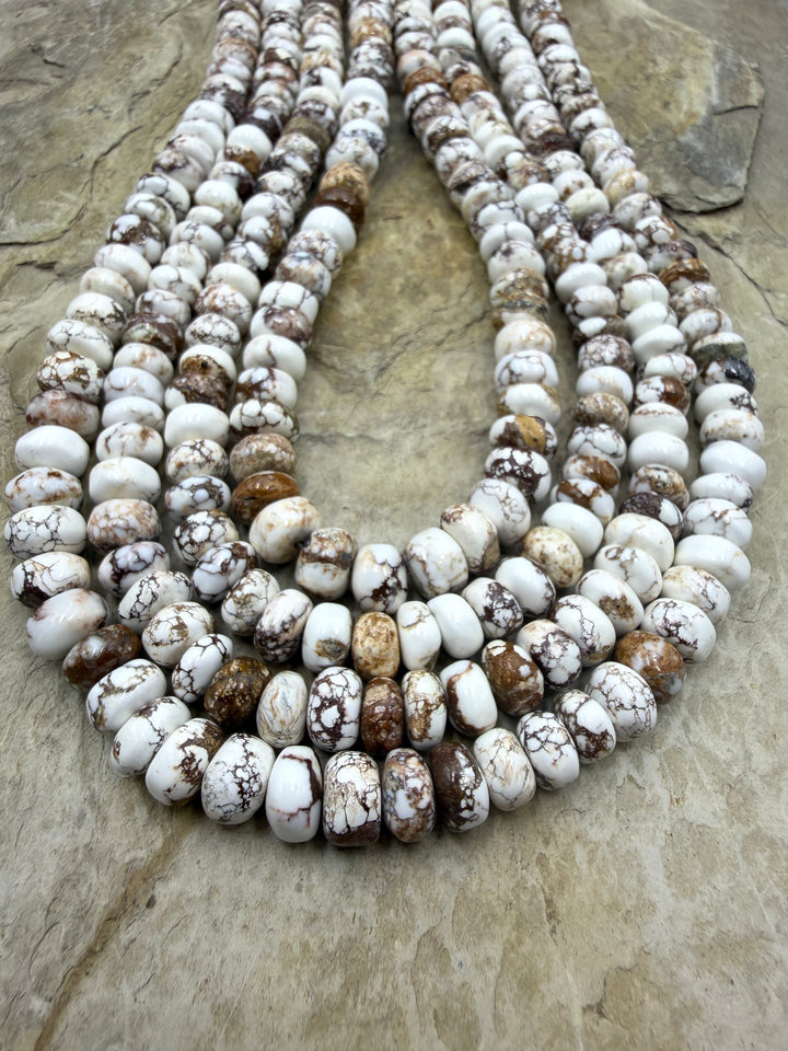 RARE Arizona Wild Horse Handcut Irregular Rondelle 8mm 16