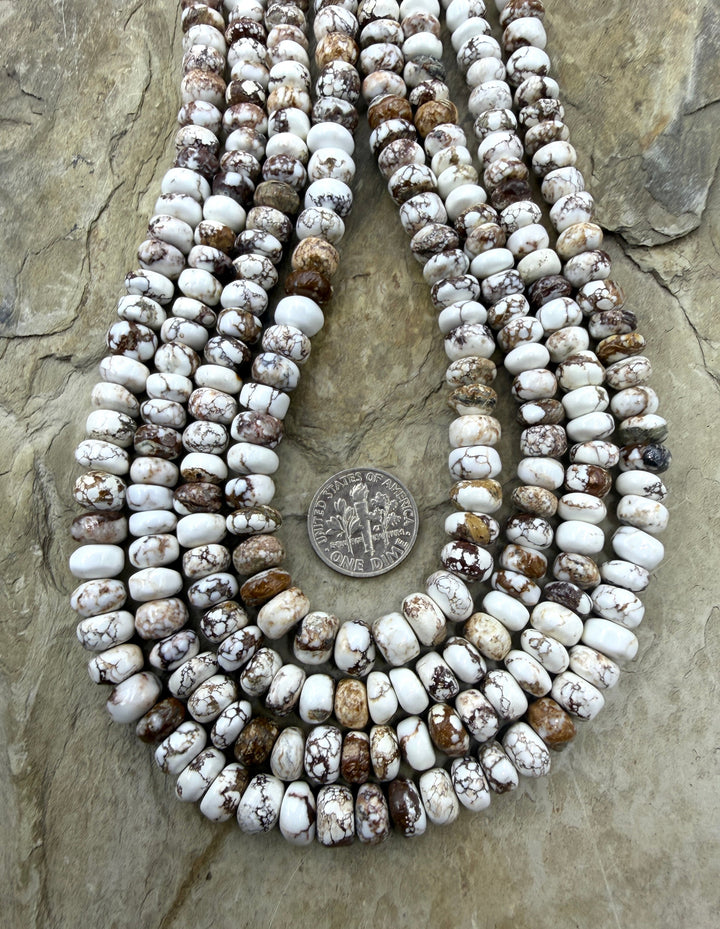 RARE Arizona Wild Horse Handcut Irregular Rondelle 8mm 16
