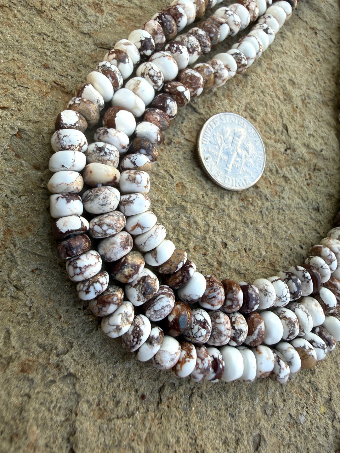 RARE Arizona Wild Horse Handcut Irregular Rondelle Beads