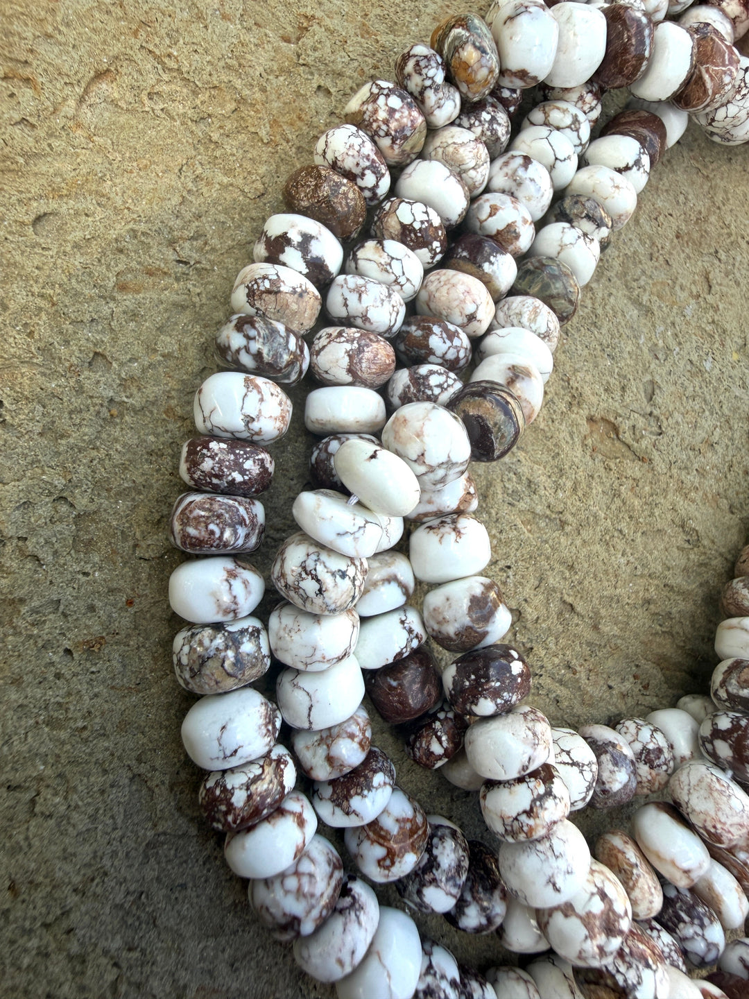RARE Arizona Wild Horse Handcut Irregular Rondelle Beads
