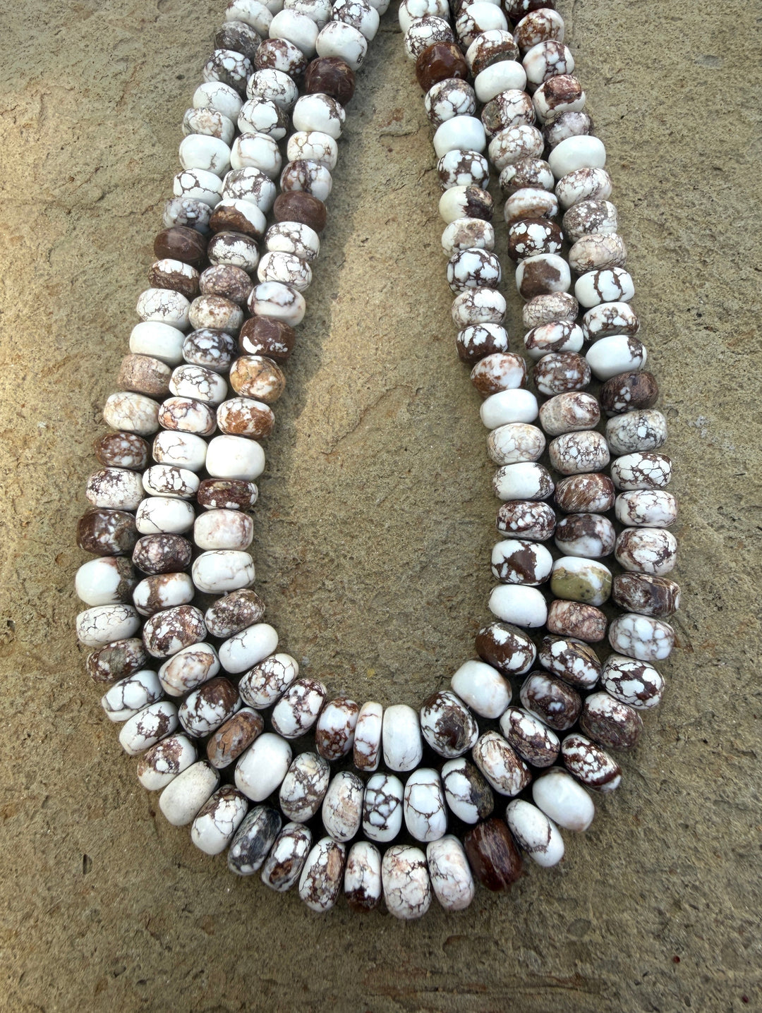RARE Arizona Wild Horse Handcut Irregular Rondelle Beads