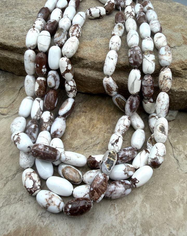 RARE Arizona Wild Horse Handcut Long Oval Beads 7x14mm