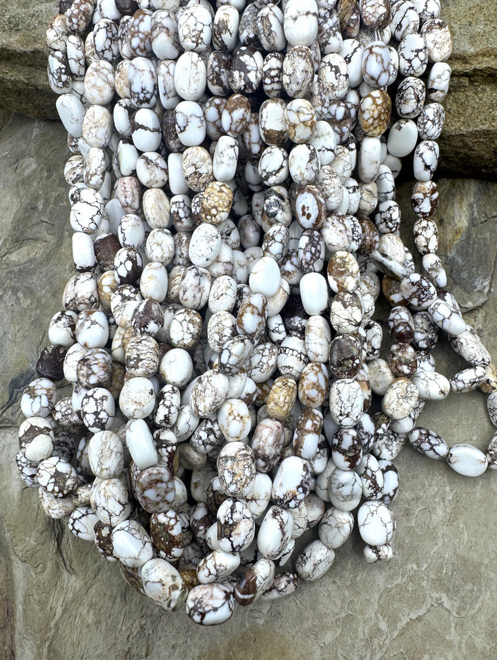 RARE Arizona Wild Horse Handcut Oval Beads 6x10mm 16 Inch