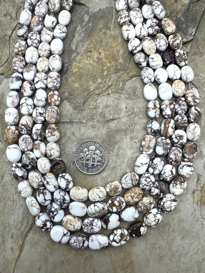 RARE Arizona Wild Horse Handcut Oval Beads 6x10mm 16 Inch