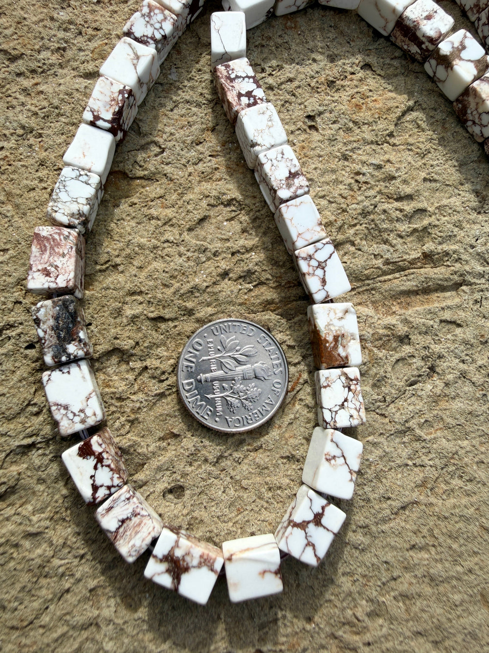 RARE Arizona Wild Horse Handcut Rectangle Cube Shaped Beads