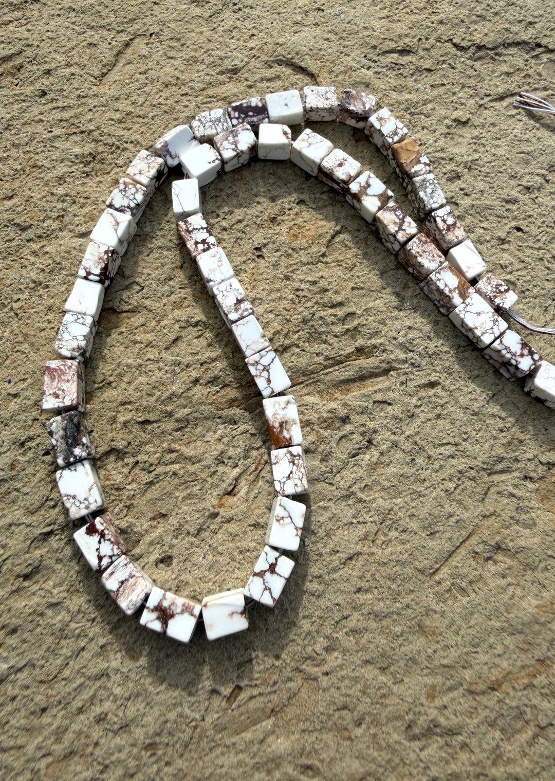 RARE Arizona Wild Horse Handcut Rectangle Cube Shaped Beads