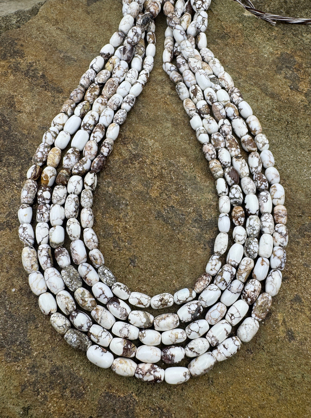 RARE Arizona Wild Horse Handcut Rice Shaped Beads 5x8mm 16