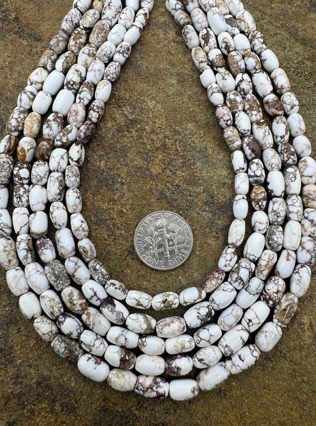 RARE Arizona Wild Horse Handcut Rice Shaped Beads 5x8mm 16