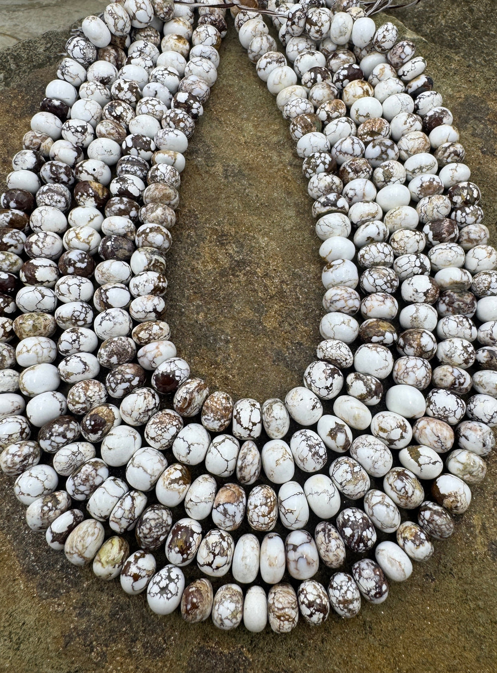 RARE Arizona Wild Horse Handcut Rondelle Shaped Beads 10mm