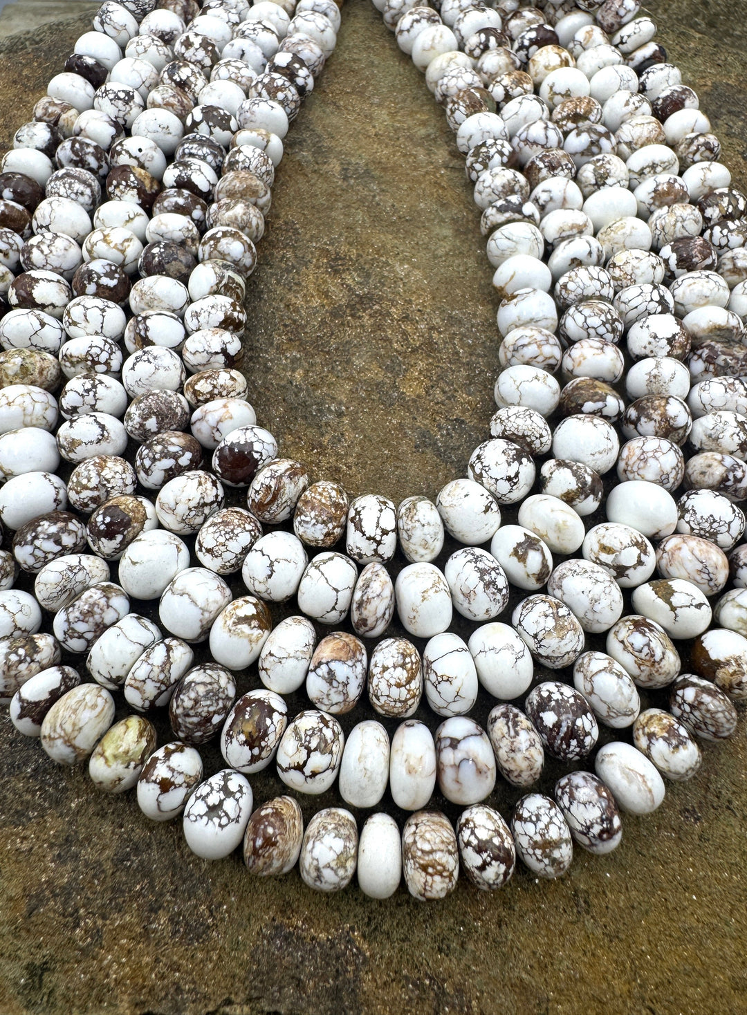 RARE Arizona Wild Horse Handcut Rondelle Shaped Beads 10mm