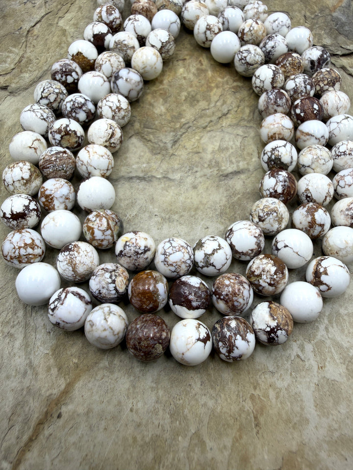 RARE Arizona Wild Horse Handcut Round 10mm 16 Inch Strand